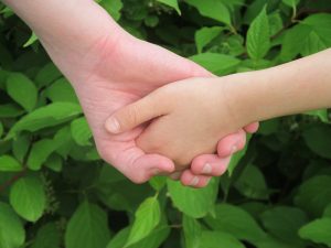 holding hands